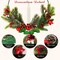 2Pack Christmas Wreaths for Front Door with Timer & Flickering LED Taper Candles & Remote, 16'' Windows Wreaths, Fireplace Christmas Decorations